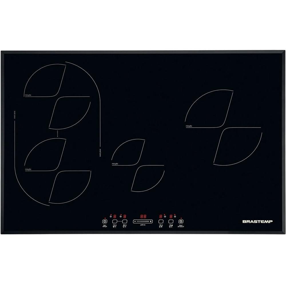 Imagem 3 de 3 do produto Cooktop Por Indução De 04 Bocas Brastemp Com 09 Níveis De Potência, Painel Touch Preto - Bdj77aebna