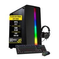 Computador gamer com processador Intel Core i5-3470, Fonte Real 750w, 16Gb de memória, Placa de vídeo GTX 1650 e SSD de 480Gb – Modelo Darius.   Agora