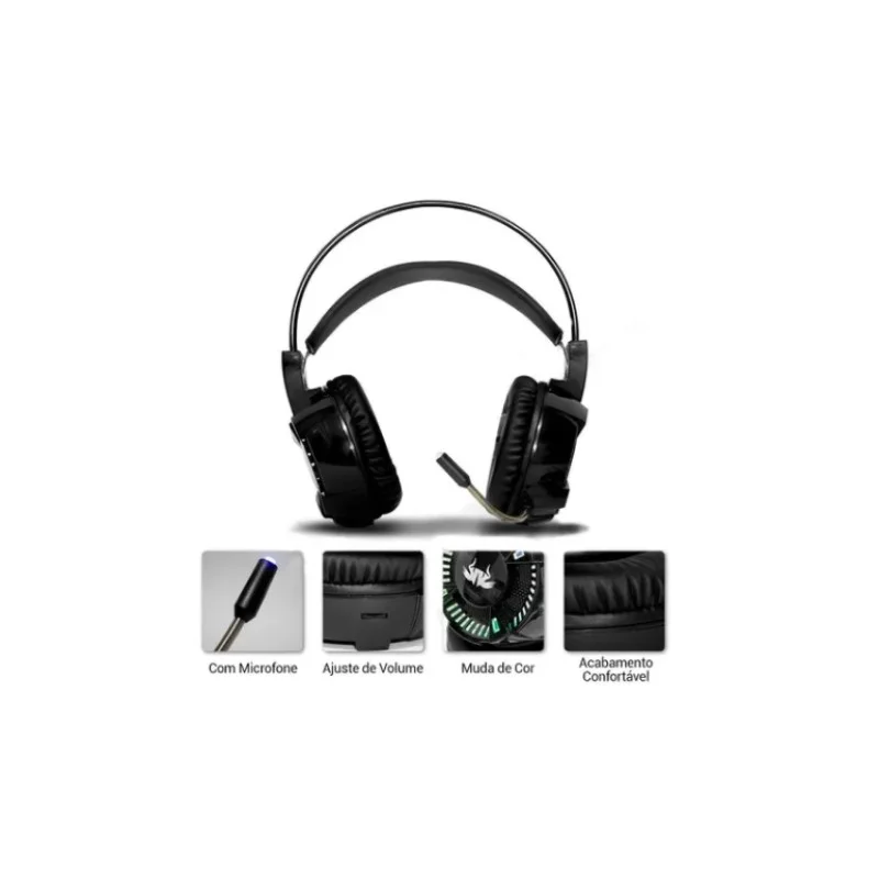 Imagem 4 de 4 do produto Headset Gamer Knup, Drivers 40mm, 7.1 Sorround, LED - KP-464