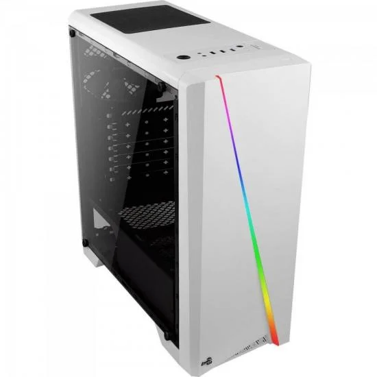 Imagem 2 de 4 do produto Gabinete Gamer Aerocool Mid Tower, Rgb Cylon, Branco