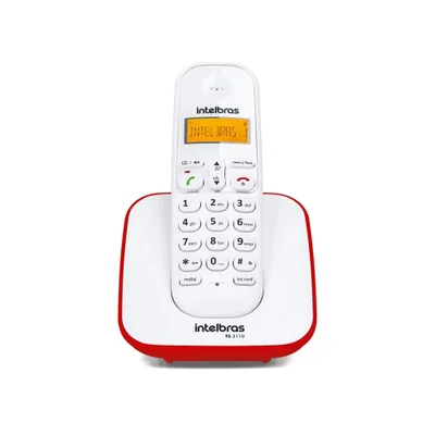 Telefone Sem Fio Digital Intelbras, Branco/Vermelho - TS 3110