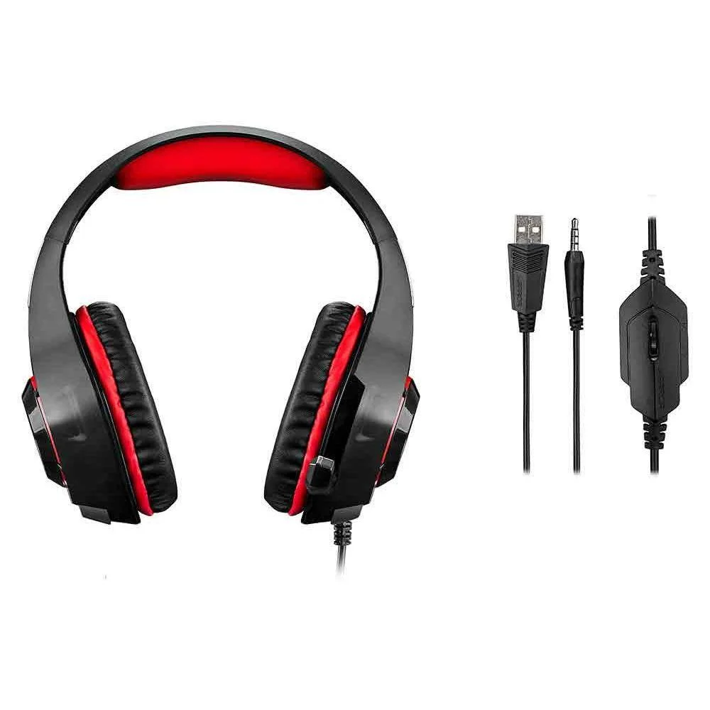 Headset Gamer Warrior Rama, P3+USB, Stereo Adaptador P2, LED Vermelho, P/ Xbox One, PS4 E PC - PH219