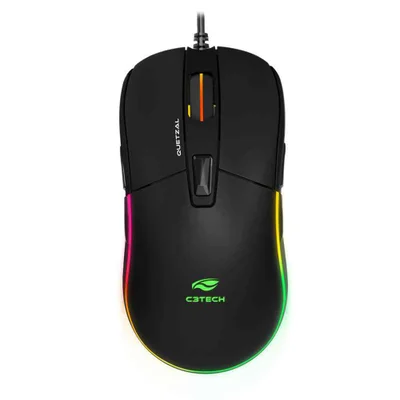 Mouse Gamer C3Tech Quetzal Rgb 8 Botões 5000dpi Ambidestro - Mg-510bk