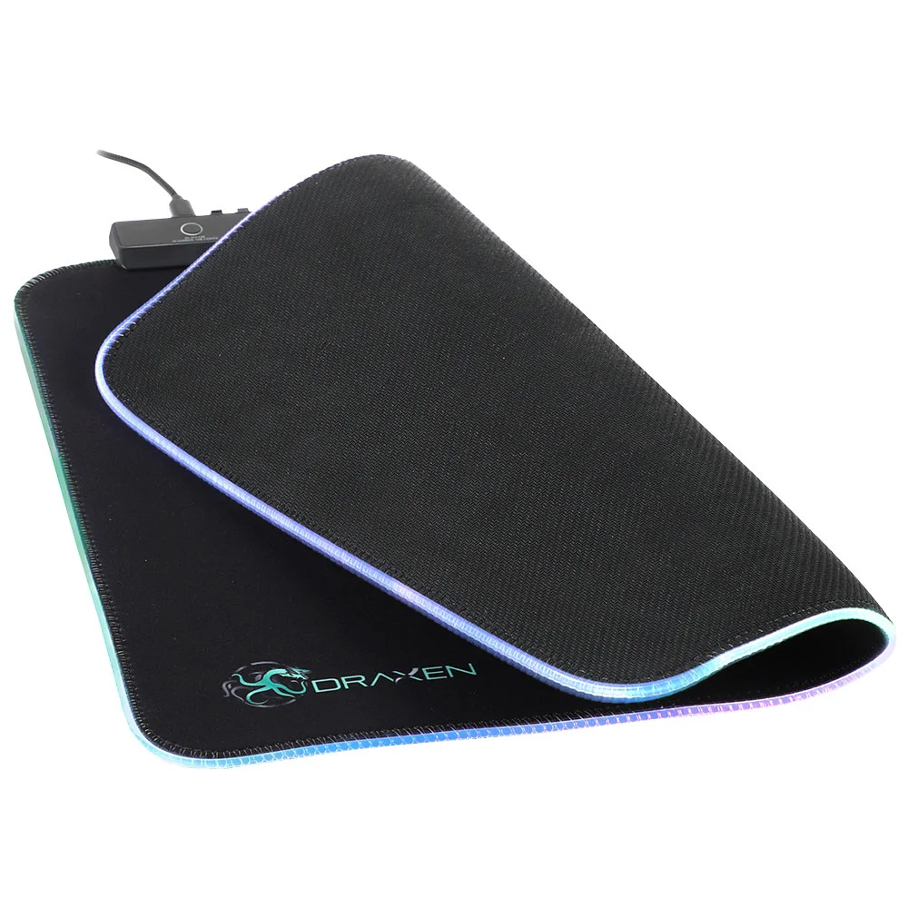 Imagem 2 de 5 do produto Mousepad Gamer Draxen DN40, 300x360x4mm, Preto, RGB Mode