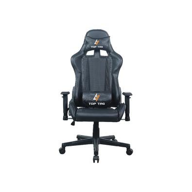 Cadeira Gamer giratória, estofada com material de malha e base de nylon.