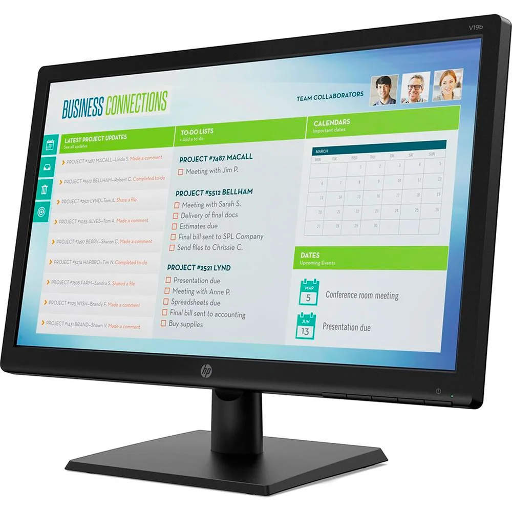 Monitor HP V19B 18.5 HD LED, 70KHz, Vesa, VGA, Widescreen, 16:9 - 2xm32aa#ac4