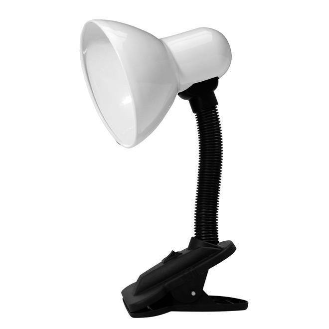 Luminária De Mesa Taschibra Tlm05 E27 Articulável Garra Branca/preta