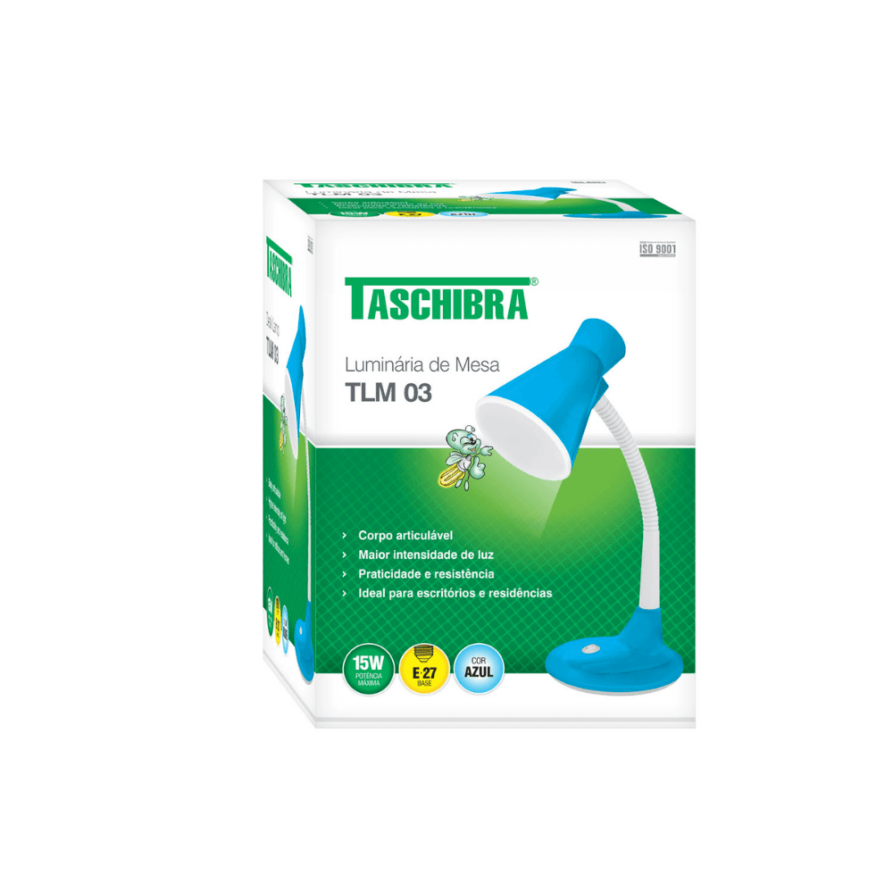 Imagem 2 de 2 do produto Luminária De Mesa Taschibra Tlm03 E27 Articulável Bivolt Azul