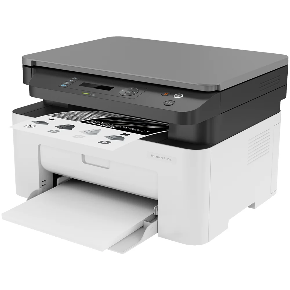 Imagem 4 de 5 do produto Impressora Multifuncional Laser HP MFP 135W, Mono, Wireless, 110V, Branca - 4zb83a