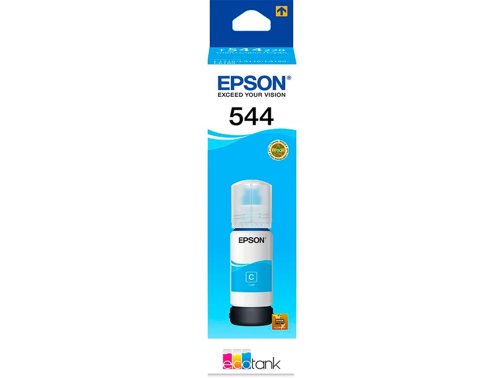 Refil De Tinta Epson T544 Ciano 65ml, Para Impressoras L3110 / L3150 / L5190 - T544220 Refil De Tinta Epson T544 Ciano 65ml, Para Impressoras L3110 / L3150 / L5190 - T544220