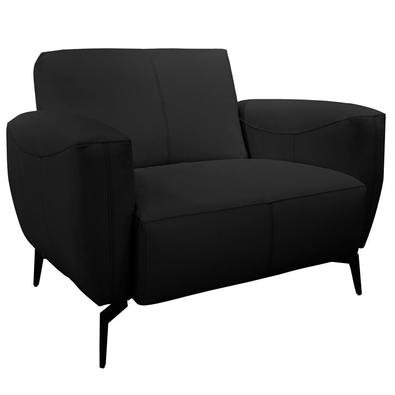 Descrição do Produto: Poltrona Decorativa Sala de Estar Com Braço Frances Confort Couro Preto - Gran Belo esse Belo produto chegou para Renovar o seu