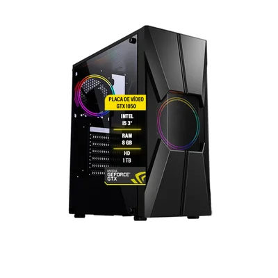 Computador Gamer I5, GTX 1050, 16GB, HD 1TB, SSD 120GB, Fonte Real 500W