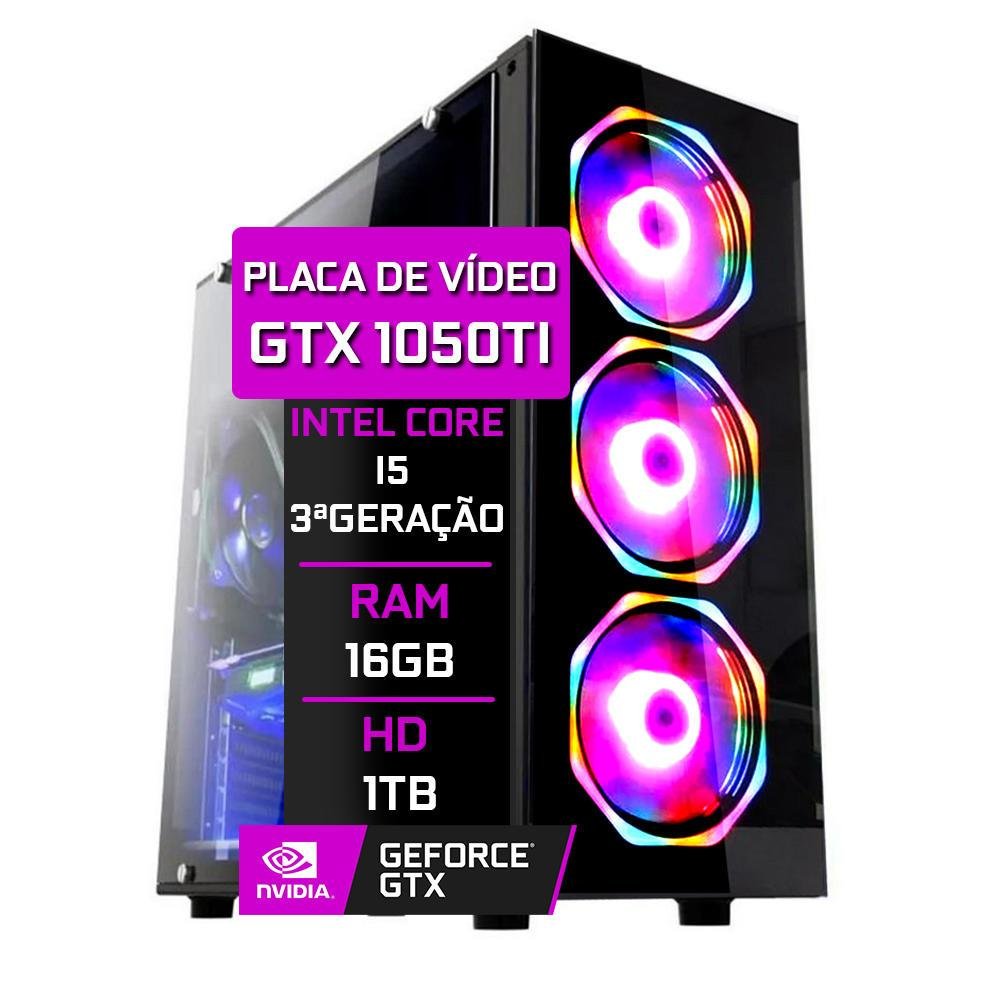 Imagem 3 de 5 do produto Pc Gamer Fácil, Intel Core I5, 3a Geração, 16GB, Geforce Gtx 1050ti 4GB, HD 1TB, Fonte 500w.