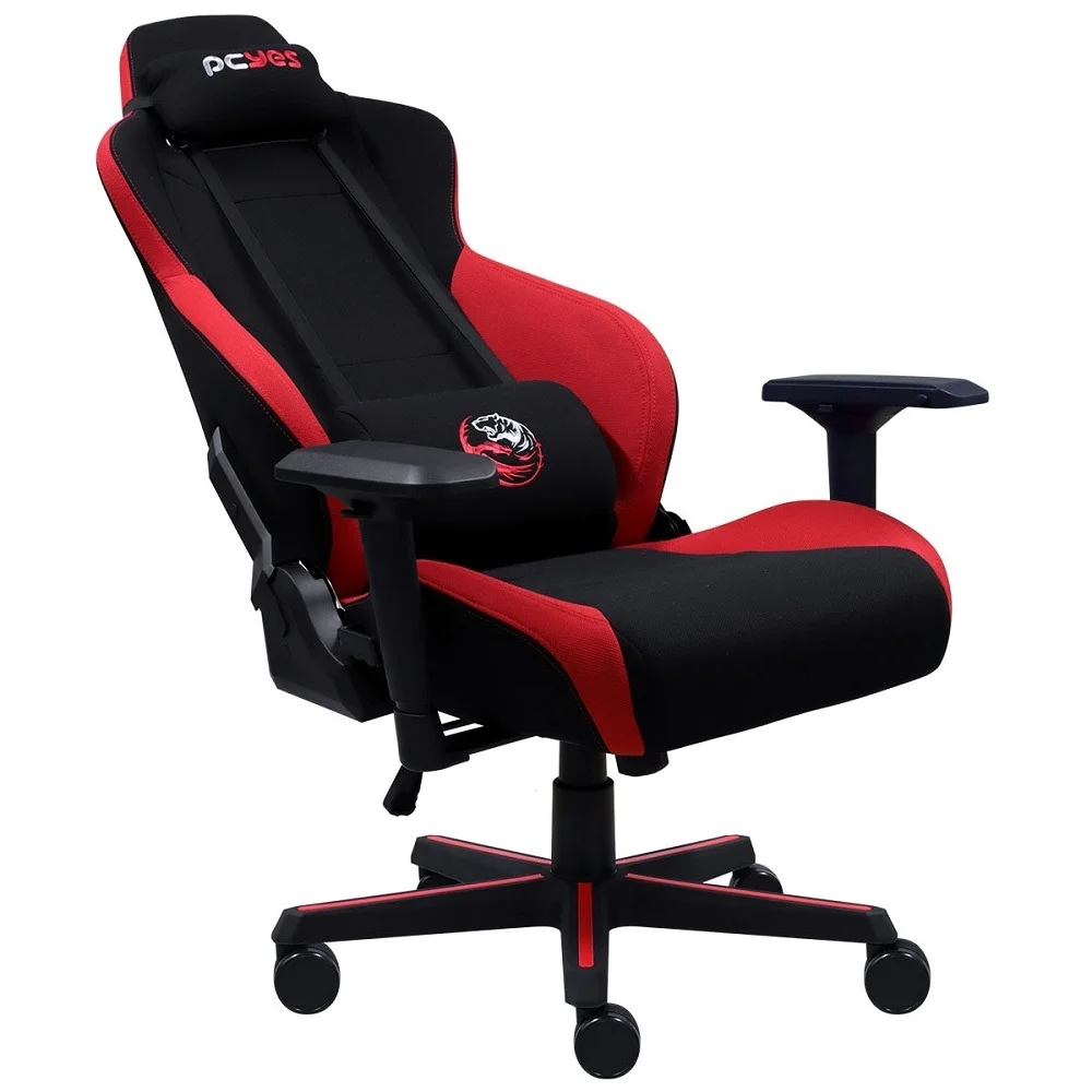Cadeira Gamer Pcyes Mad Racer V8 Turbo, até 180kg, Inclinação 135º, ergonômica, Tecido de poliéster  Vermelha - V8tbmadvm
