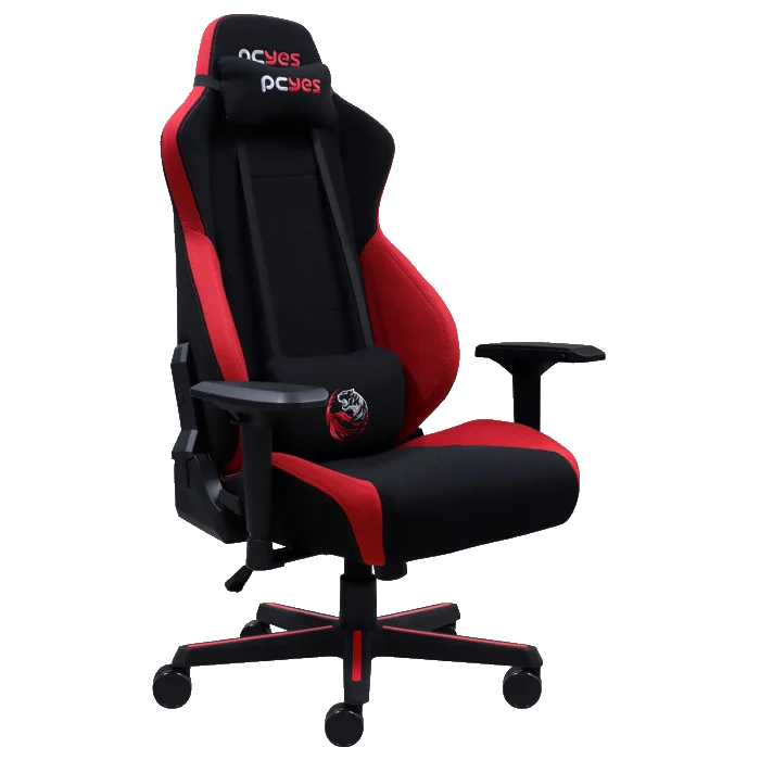 Cadeira Gamer Pcyes Mad Racer V8 Turbo, até 180kg, Inclinação 135º, ergonômica, Tecido de poliéster  Vermelha - V8tbmadvm