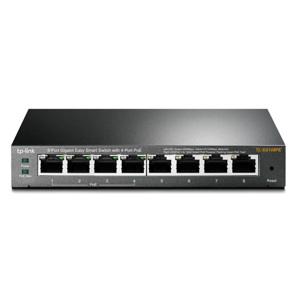 Imagem 3 de 5 do produto Switch  8 Portas 10/100/1000 Poe Easy Smart Tl-sg108pe Tp Link
