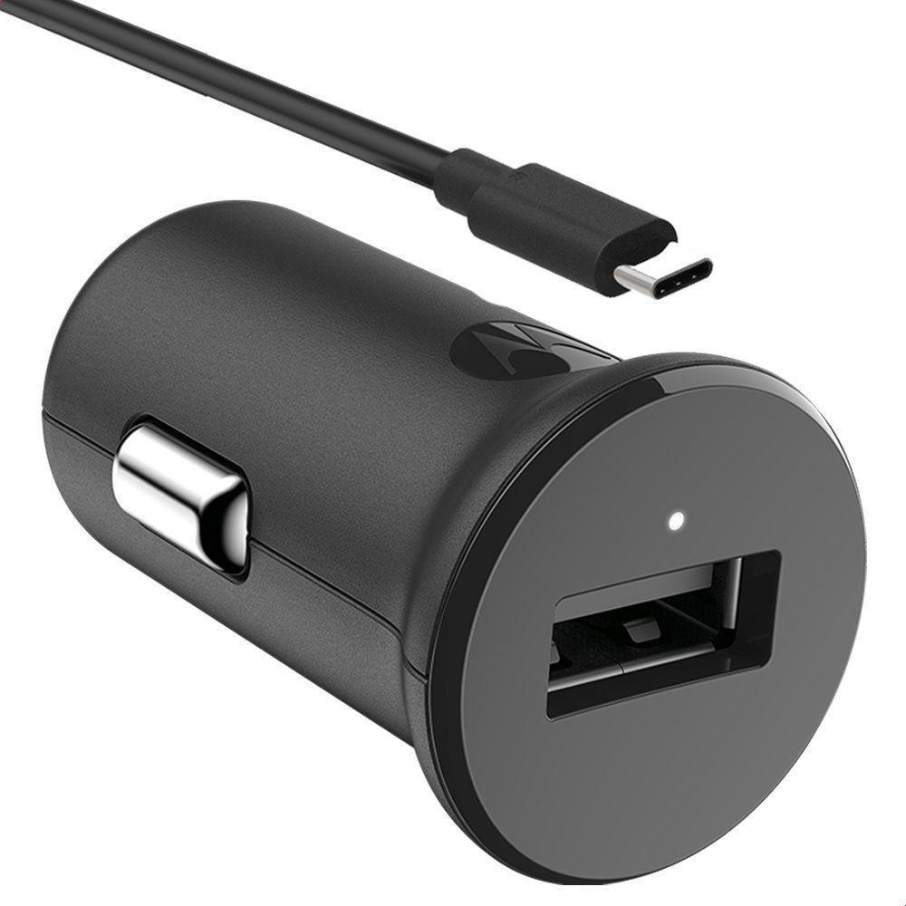 Imagem 1 de 5 do produto Carregador Veicular Motorola Turbo Power, 18W, Com Cabo Tipo-C
