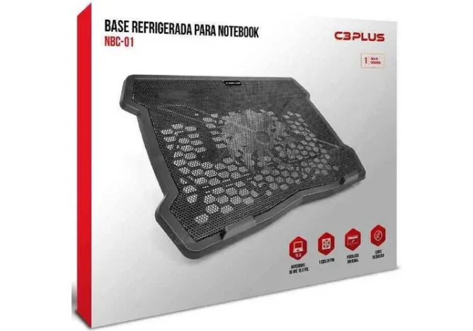 Imagem 3 de 5 do produto BASE P/NOTEBOOK ATE 15,6'' COOLER FAN USB NBC-01BK C3Tech@