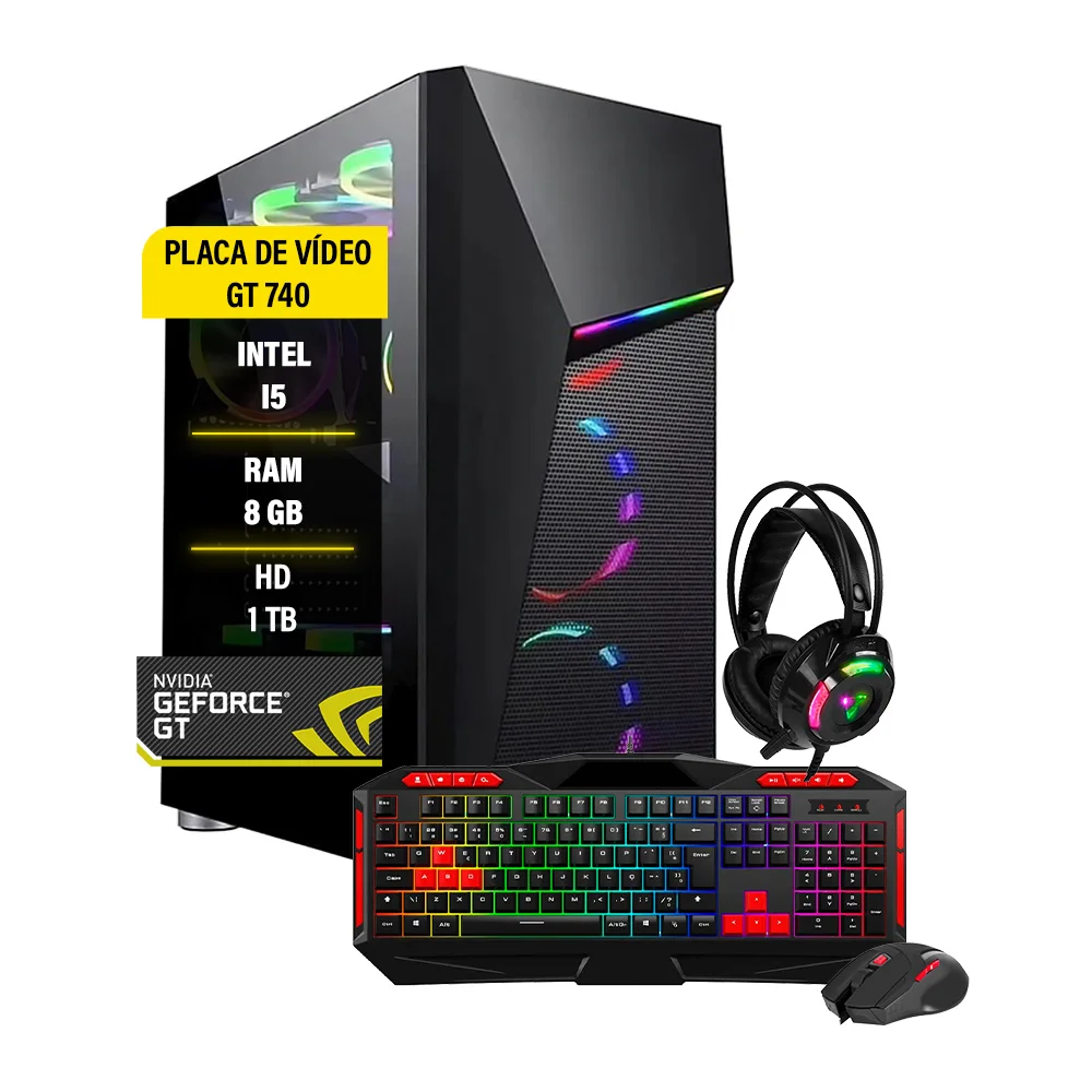 Computador Gamer I5, 8GB GT730, SSD 120, HD 1TB, Fonte Real 500W