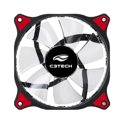 Cooler FAN C3Tech Storm, 120mm, LED, Vermelho - F7-L130RD
