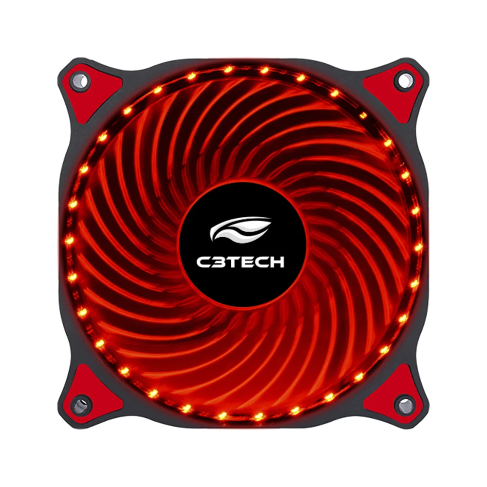 Cooler FAN C3Tech Storm, 120mm, LED, Vermelho - F7-L130RD 5