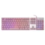 Teclado Gamer Oex USB Semi Mecânico Prismatic Com Led Multicolor  Pink - Tc205