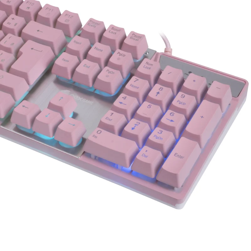 Teclado Gamer Oex USB Semi Mecânico Prismatic Com Led Multicolor Pink - Tc205 Teclado Gamer Oex USB Semi Mecânico Prismatic Com Led Multicolor Pink - Tc205