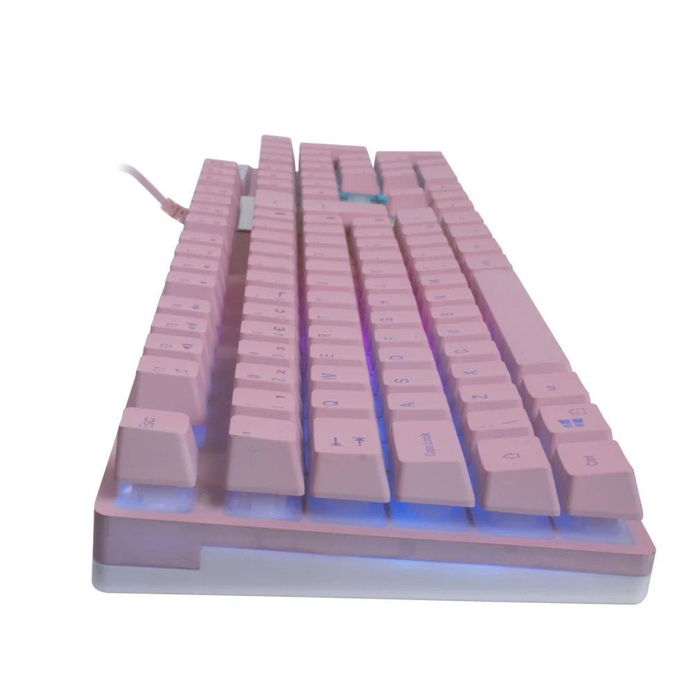 Teclado Gamer Oex USB Semi Mecânico Prismatic Com Led Multicolor Pink - Tc205 Teclado Gamer Oex USB Semi Mecânico Prismatic Com Led Multicolor Pink - Tc205