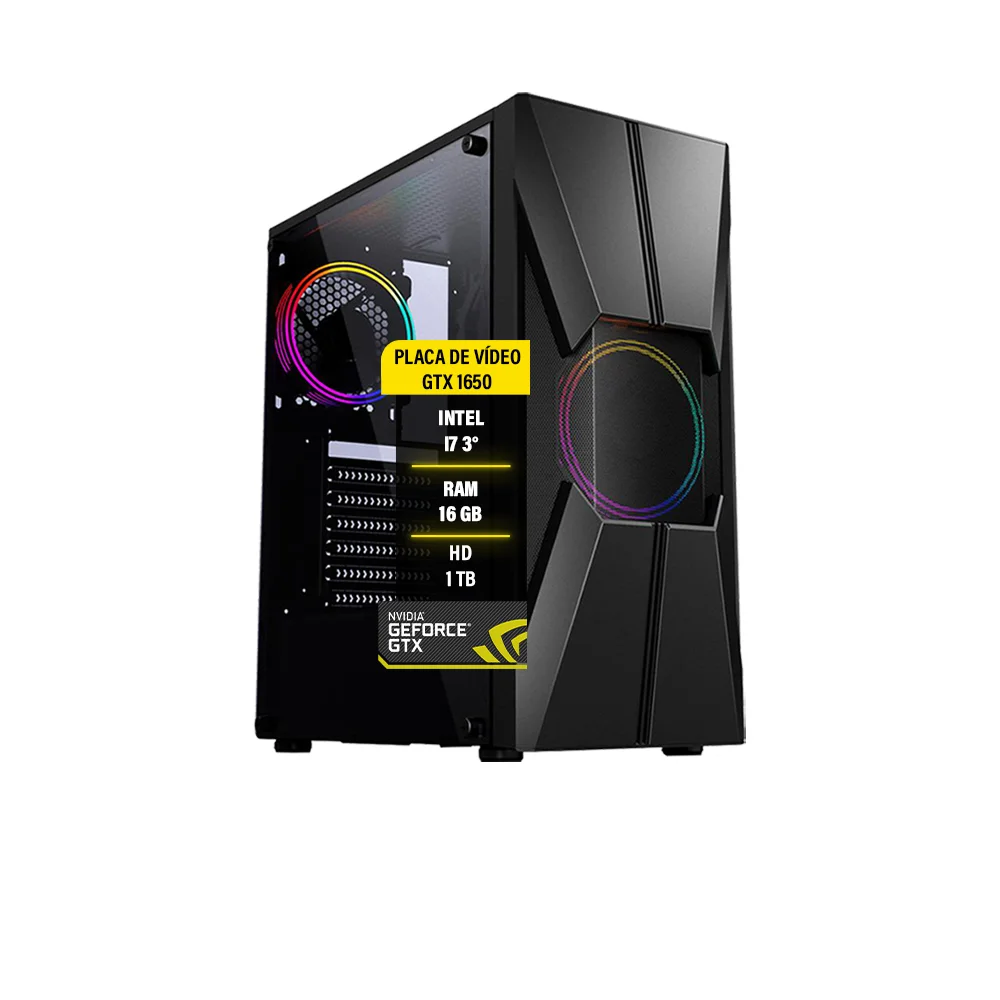 PC Gamer Amorim, I7, 16GB, GTX 1650, SSD 120GB, HD 1TB, Windows 10