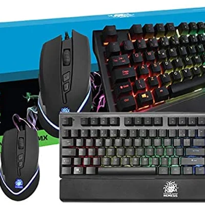 Teclado Gamer Nemesis+ Mouse Nemesis Nmx Dpi Ajustável Macro Iluminação Led Kg-01n