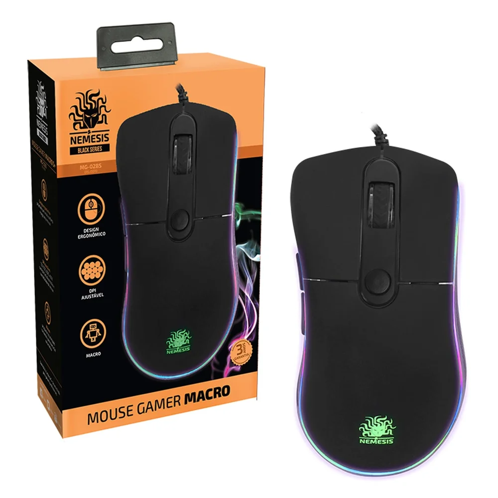 Mouse Gamer Macro 5+ Mg-02bs Nemesis Black Series Mouse Gamer Macro 5+ Mg-02bs Nemesis Black Series