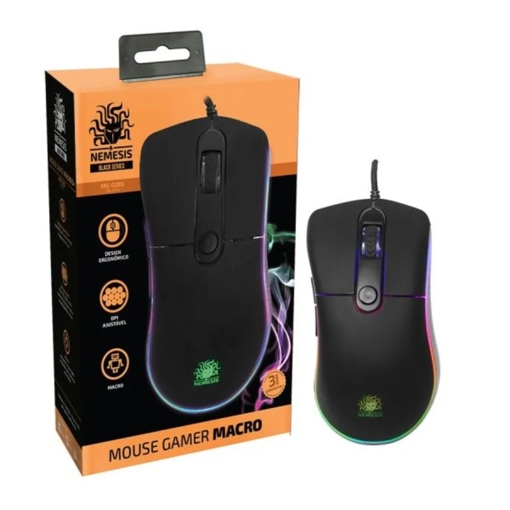 Mouse Gamer Macro 5+ Mg-02bs Nemesis Black Series Mouse Gamer Macro 5+ Mg-02bs Nemesis Black Series