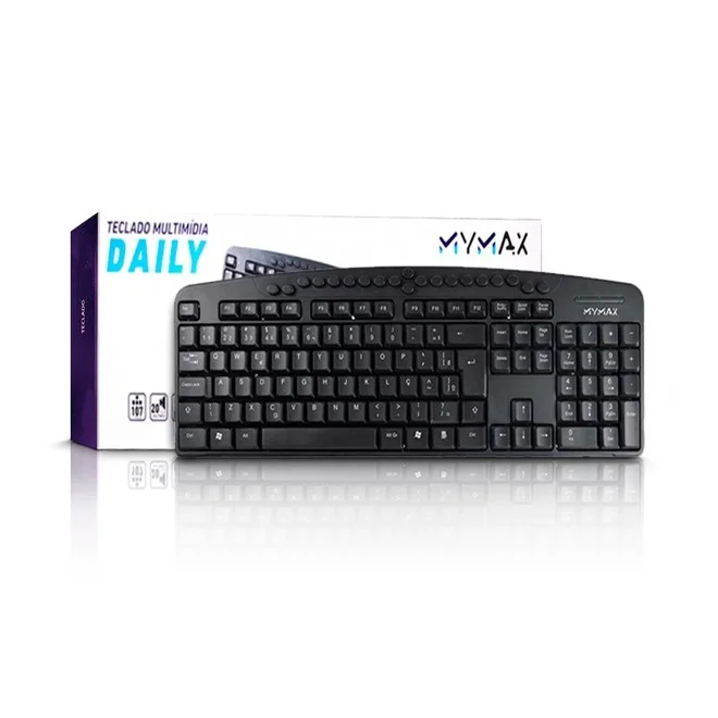 Imagem 2 de 5 do produto Teclado Multimídia Daily, Usb Abnt 2 Mks-vsc8168 Mymax Com Enter Grande