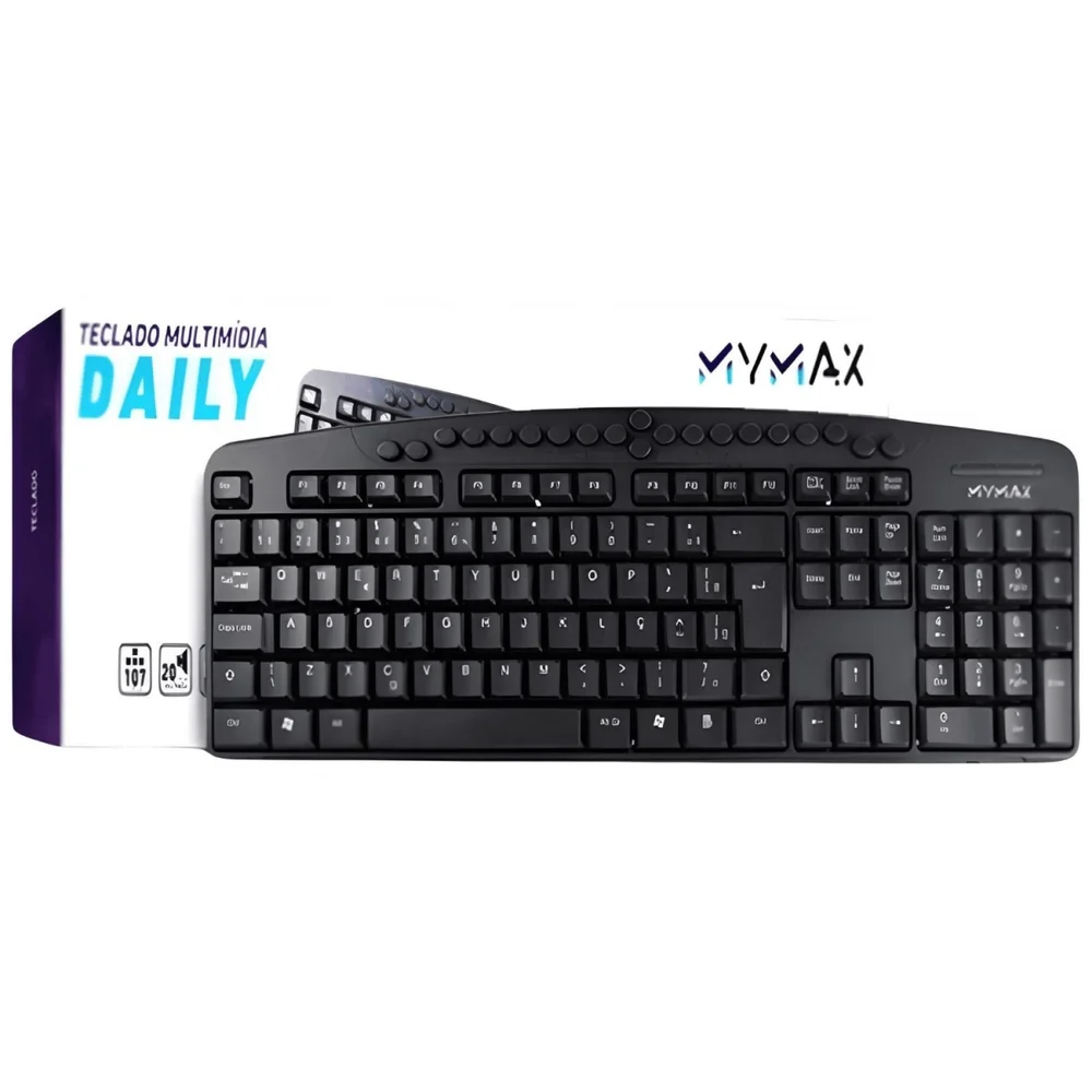 Imagem 4 de 5 do produto Teclado Multimídia Daily, Usb Abnt 2 Mks-vsc8168 Mymax Com Enter Grande