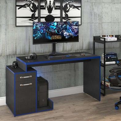 Descrição do produto: Uau! Olha só essa novidade para o seu setup gamer! A Mesa Shark foi exclusivamente projetada para agregar ao seu setup, sendo um