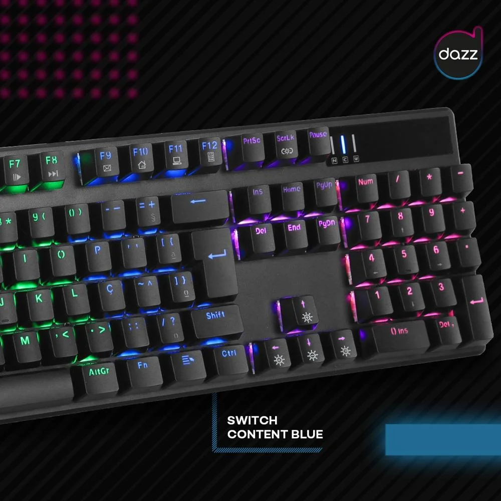 Teclado Mecânico Cybertronic Switch Blue KaBuM