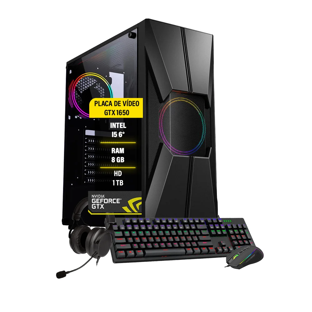 PC Gamer Ghost i5 6ºgeração Gtx 1650 Memória 8GB Hd 1TB SSD 240GB