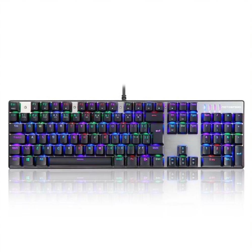 Teclado Motospeed Ck104 Preto Switch Azul Kabum