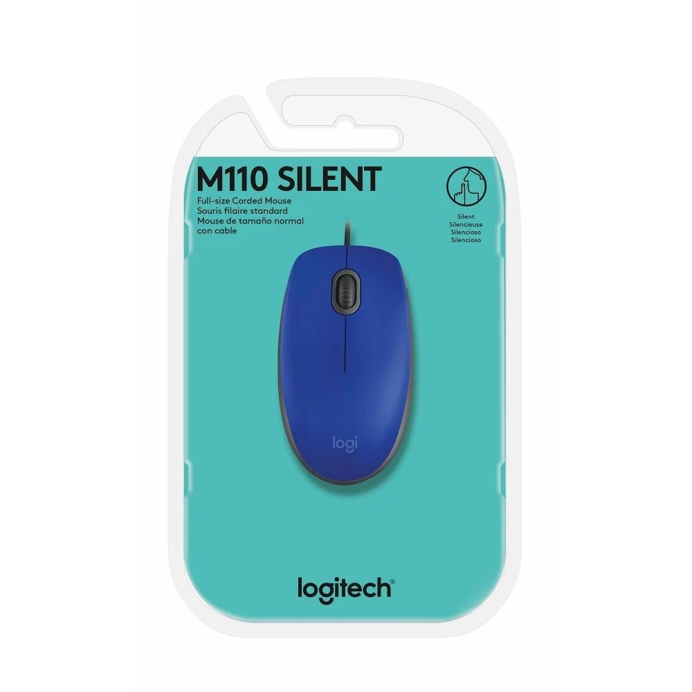 Imagem 5 de 5 do produto Mouse Com Fio Logitech, M110 Silent, USB, Azul