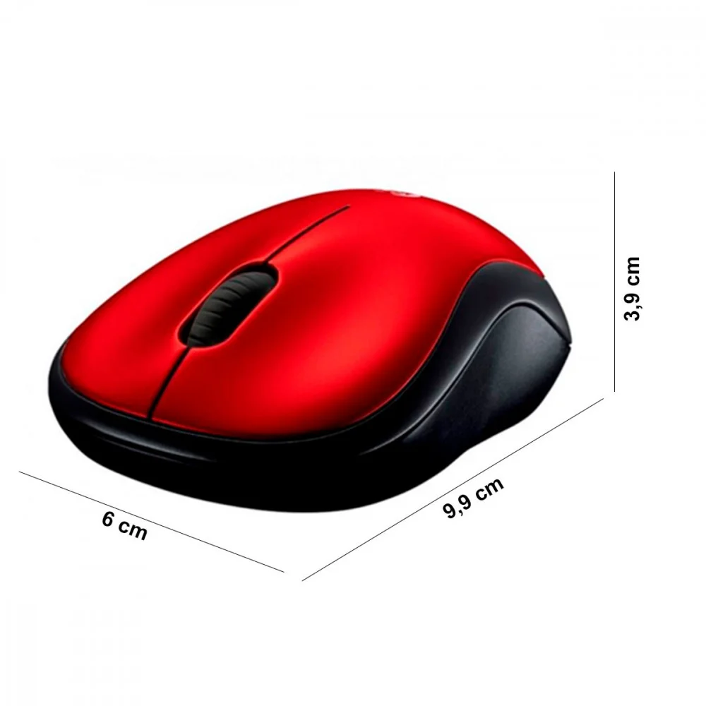 Imagem 3 de 5 do produto Mouse Logitech Mini Wireless M185 Preto/vermelho