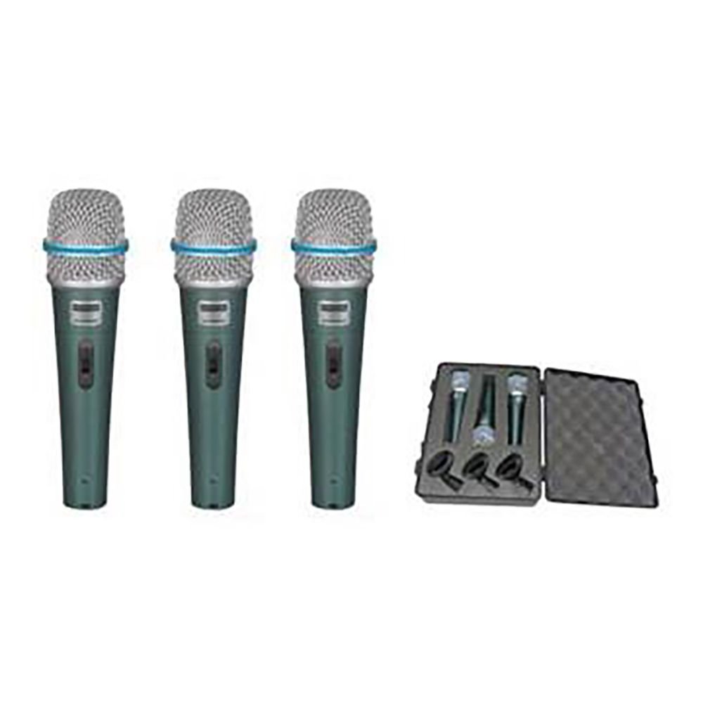 Microfone Dinâmico Pro Btm-57a - Kit 3 Pecas Com Maleta e Cachimbo