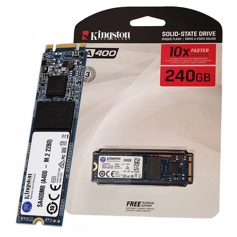 Imagem 2 de 4 do produto SSD M2 240GB, Kingston A400, M.2 2280 - SA400M8/240G
