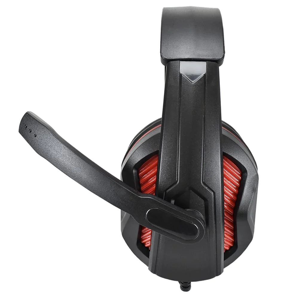 Imagem 3 de 5 do produto Fone De Ouvido Evus Pc Gamer F-02 2, Com Micforone, Conectores P2 3.5mm, Preto/ Vermelho