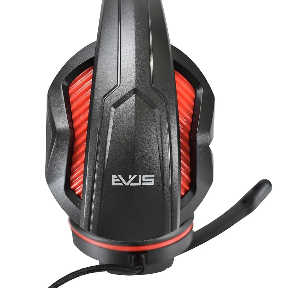 Imagem 5 de 5 do produto Fone De Ouvido Evus Pc Gamer F-02 2, Com Micforone, Conectores P2 3.5mm, Preto/ Vermelho