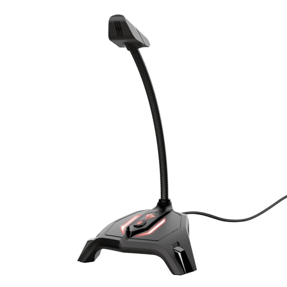 Microfone Gamer Trust GXT 215 Zabi Streaming Podcast, LED, USB, Omnidirecional, Vermelho - 23800