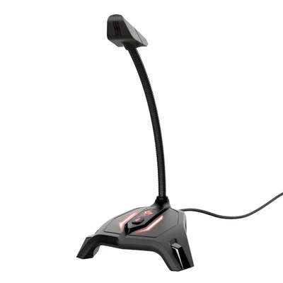 Microfone Gamer Trust GXT 215 Zabi Streaming Podcast, LED, USB, Omnidirecional, Vermelho - 23800