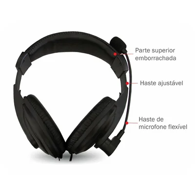 Fone C/ Microfone K-mex Ars-7500 Preto