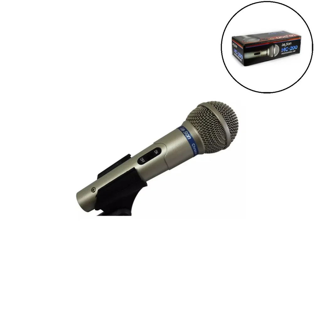 Imagem 3 de 5 do produto Microfone Com Fio Leson Profissional, Unidirecional, 5M - MC-200