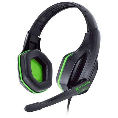 Headset Gamer VX Gaming OGMA P2 40mm, com Microfone, Preto e Verde