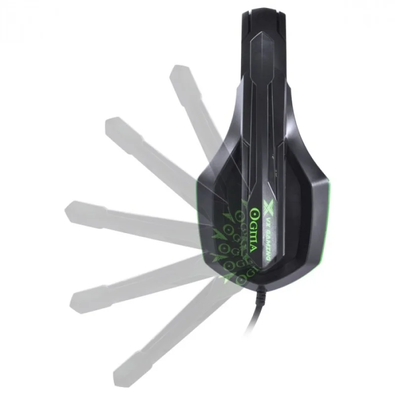 Imagem 2 de 5 do produto Headset Gamer VX Gaming OGMA P2 40mm, com Microfone, Preto e Verde